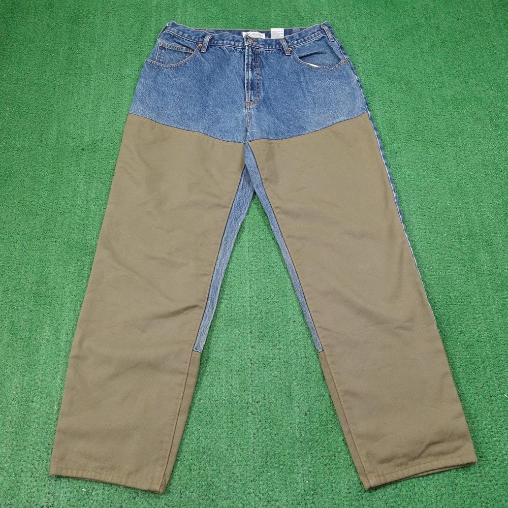 Vintage Columbia Jeans Mens 34x31 (36x32) Relaxed Straight Denim Double Knee